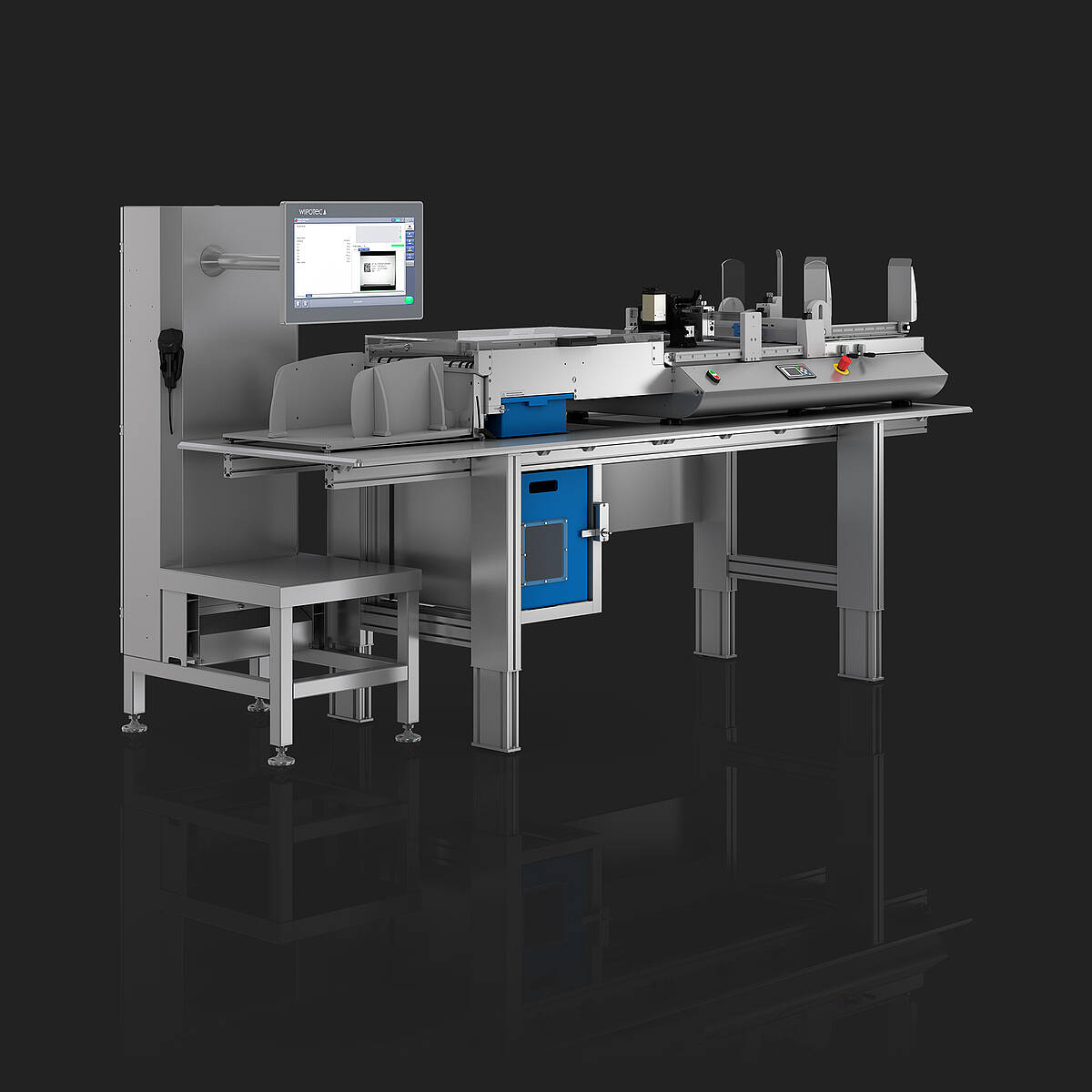 Serialisation pharma for flat boxes left view