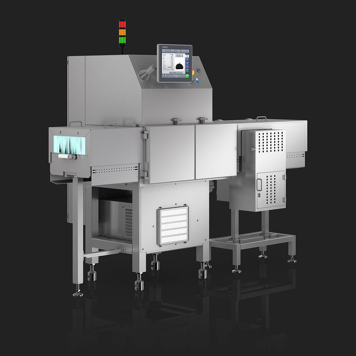 Röntgenscanner und Kontrollwaage in einer Einheit: SC-W von links