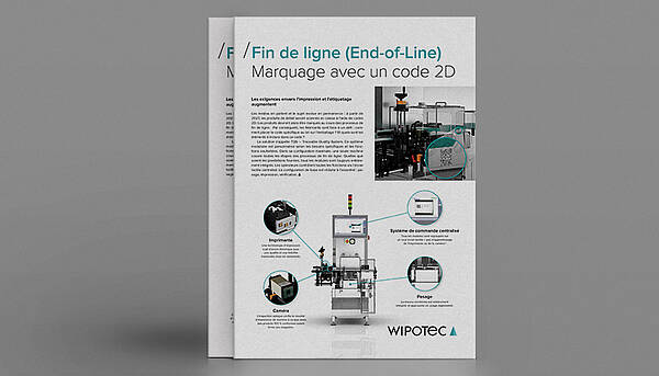 Fin de ligne (End-of-Line) marquage avec un code 2D