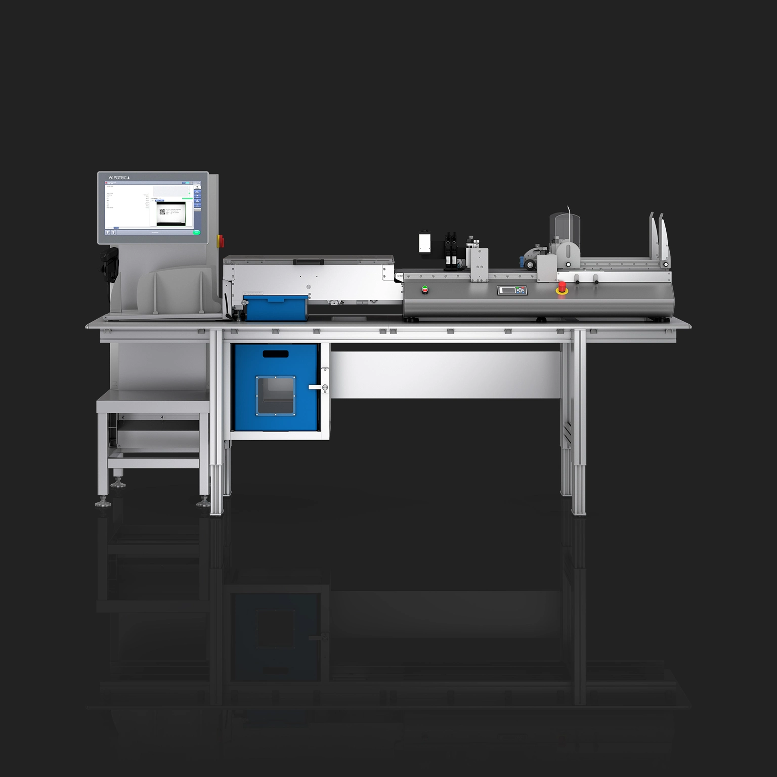 Serialización farmacéutica para cajas planas vista frontal
