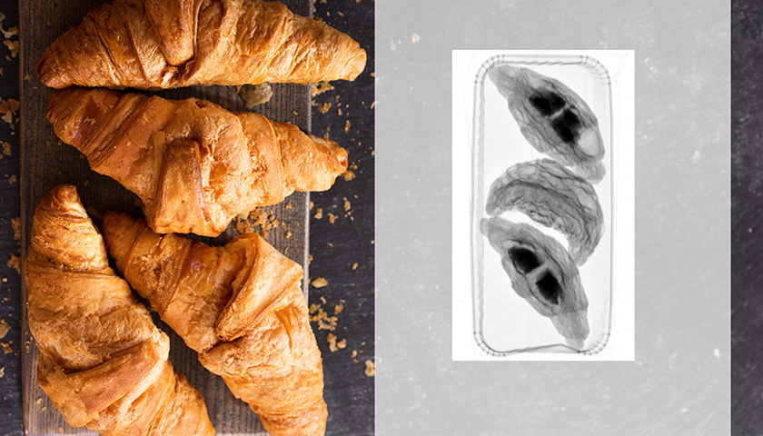 X-ray inspection of croissant fillings