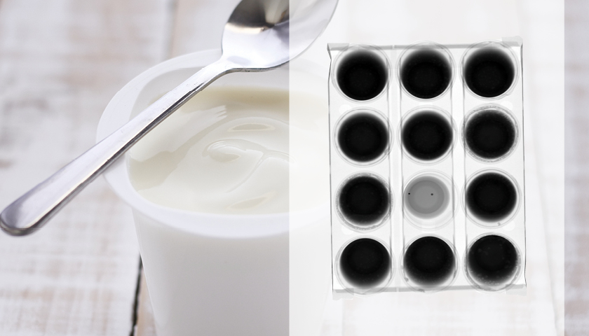 Inspección de producto yogur