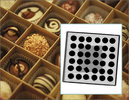Inspection par rayons X de chocolats